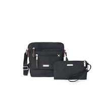 Baggallini womens Escape Crossbody with RFID phone wristlet, Black Cheetah Emboss, One Size US