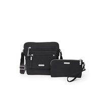 Baggallini Womens Escape Crossbody with RFID Phone Wristlet, Black, One Size US