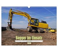 Bagger im Einsatz (Wandkalender 2026 DIN A3 quer), CALVENDO Monatskalender: Faszinierende Einblicke in die Welt der Schwerlasttechnik