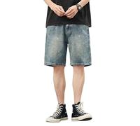 Baggy Grande taille Grand et Grand Jean décontracté pour homme Style vintage classique Décontracté Multi-poches Coupe droite, Bleu clair (583), 52