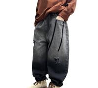 Baggy Jeans Pantalons Garçon avec Ceinture Élastique Jean Baggy Garcon Pantalons Cargo en Denim Enfants Large Décontracté Hip Hop Y2k Streetwear Saint Valentin Jeans Jean Homme Slim Homme
