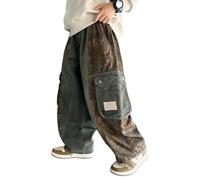 Baggy Jeans Pantalons Garçon avec Ceinture Élastique Jean Garçon Pantalons Cargo en Denim Enfants Large Décontracté Hip Hop Streetwear Saint Valentin Pantalon Cargo pour Garçons (Brown, 5-6 Years)