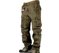 Baggy Pantalon de jogging pour homme en coton - Pantalon cargo pour homme - Coupe large - Pantalon d'escalade - Motifs amusants - Boutons pour pantalons de loisirs - Style cargo - Pantalon de trekking