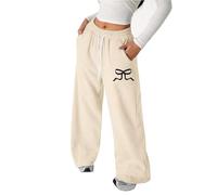 Baggy Pantalon Jogging Filles avec Nœud Pantalon de Survêtement Taille Élastique avec Cordon de Serrage et Poches Jambe Droite Large Pantalons Confort Décontracté Couleur Unie Enfants Ado 4-14 Ans
