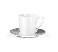 BAGHERA Paire Tasse Café Médard de NOBLAT Pocelaine Décor Platinum - Les 6
