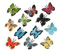 Bagima12 Pcs Papillon Animal Modèle Figure en Plastique Réaliste Insecte Figurine Collection Gâteau Toppers Party Favors Jouets Éducatifs Cadeau pour Garçons Filles