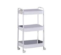 baginbaginbag Chariot Roulant Utilitaire à 3 Niveaux avec roulettes, Chariot de Rangement Multifonctionnel Mobile pour Cuisine et Salle de Bains (3 Niveaux)