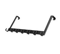 baginbaginbag Crochet de porte Space en aluminium au-dessus de la porte avec 7 crochets pour accrocher serviettes, vêtements, chapeaux, noir