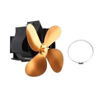 baginbaginbag Ventilateur de cheminée mural ventilateur de poêle à bois alimenté par la chaleur à 4 pales pour cheminée à bois (Or)