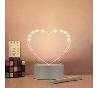 BagLEv Tableau de note créatif LED Veilleuse USB Message Board Lumière de vacances avec stylo.Creative USB Message Board Lampe, une lampe de décoration domestique pratique (en forme de cœur)