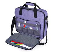 BAGLHER Grand Sac de Rangement Portable pour Point de Croix et Broderie avec 3 Compartiments, étui de Transport Pratique pour cerceaux de 28,4 cm, Fils, Fournitures (Violet)
