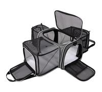 BAGLHER Sac de Transport pour Chat, approuvé par Les compagnies aériennes, côté Souple, 5 côtés Ouverts, 3 côtés, Extensible, Pliable, avec Rembourrage en Polaire