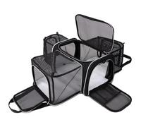 BAGLHER Sac de Transport pour Chat, approuvé par Les compagnies aériennes, côté Souple, 5 côtés Ouverts, 3 côtés, Extensible, Pliable, avec Rembourrage en Polaire