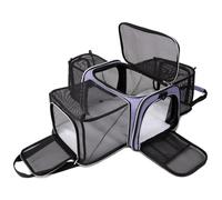 BAGLHER Sac de Transport pour Chat, approuvé par Les compagnies aériennes, côté Souple, 5 côtés Ouverts, 3 côtés, Extensible, Pliable, avec Rembourrage en Polaire