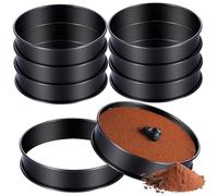 BAGNES DE CRUMPET 8PCS, anneau de muffin anglais antiadhésif 4 pouces, bagues à pâtisserie en acier inoxydable à double rouleau, tarte ronde pour tarte, beignet, gâteau, pâtisserie, muffin anglais