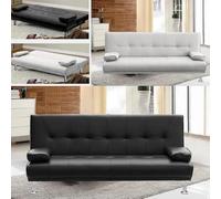 Bagno Italia Canapé lit 3 places 180 x 97 cm inclinable Simili-cuir Noir ou blanc modèle Queen