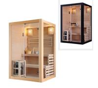 Bagno Italia Sauna finlandais avec poêle 130×120 cm bois couleur naturelle ou noire