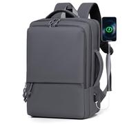 BAGROUPS Bagage Cabine 45x30x15 pour EasyJet Petit Sac a Dos Voyage Cabine Avion 20L Étanche Sacs à Dos Ordinateur Portable 15.6 Pouces Sac de Voyage avec USB Charging Port pour Travail Dunkelgrau