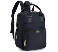 BAGROUPS Sac à Dos Bagage Avion Cabine 40x30x20cm Wizzair，Sac à Dos à Langer Sac avec Porte tétine 40x30x20 Bagage a Main Avion Sangles de Poussette Sangles de Poussette Détachable, Noir