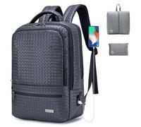 BAGROUPS Sac a Dos Voyage Cabine Avion 40x30x20 Wizzair Bagage Cabine Transavia Valise 40x30x20 Cabine Sac a Dos Homme Travail Cuir avec Port de Charge USB Donner Un Sacs de Maquillage （Gris）