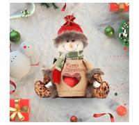 Bags Zipper Design, 2025 Zipper GiftBags, Reusable Fabric Bag Presents Candy Fruit and Festival, Outdoor Candys Bags, Suitable for Party Decorations(SNOWMAN)