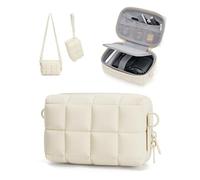 bagsmart Étui de protection extensible pour appareil photo numérique avec 2 possibilités de transport, léger et étanche, pour Canon PowerShot/Sony DSCW800/DSCW830/GoPro, beige, 16.5 x 10.5 x 10 cm