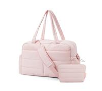 bagsmart Sac de Voyage 42x20x37 pour Easyjet,Bagage Cabine,Sac de Weekend Imperméable Matelassé,Venir Avec Trousse de Maquillage Pour Avion,Gym,Fitness,Travail,Rose
