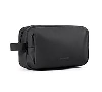 BAGSMART Trousse de Toilette Homme Voyage,Accessoires de Toilette Sac de Rasage,Imperméable Sac de Toilette,Double Fermeture Éclair avec Poignée,Noir,S
