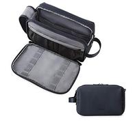 BAGSMART Trousse de Toilette Homme Voyage,Accessoires de Toilette Sac de Rasage,Imperméable Sac de Toilette,Double Fermeture Éclair avec Poignée,Bleu,M