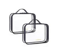 BAGSMART Trousses de Toilette Transparente Kit Voyage Avion, 2 PCS-1.6L | Imperméable Trousse de Maquillage Approuvées par la TSA pour Valise Cabine, Hôtel, W nd et Déplacements