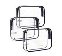 BAGSMART Trousses de Toilette Transparente Kit Voyage Avion, 3 PCS-1.6L | Imperméable Trousse de Maquillage Approuvées par la TSA pour Valise Cabine, Hôtel, W nd et Déplacements