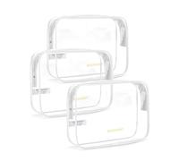 BAGSMART Trousses de Toilette Transparente Kit Voyage Avion, 3 PCS-1.6L | Imperméable Trousse de Maquillage Approuvées par la TSA pour Valise Cabine, Hôtel, W nd et Déplacements