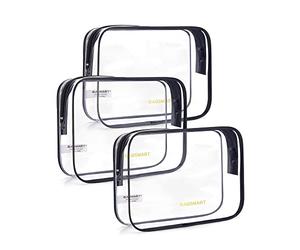 BAGSMART Trousses de Toilette Transparente Kit Voyage Avion, 3 PCS-1.6L | Imperméable Trousse de Maquillage Approuvées par la TSA pour Valise Cabine, Hôtel, W nd et Déplacements