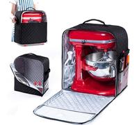 BAGSPRITE Housse pour mixeur sur Pied, avec Base coulissante, Compatible avec Les mixeurs KitchenAid, Sac de Rangement pour mixeur 6/7/8 litres, avec Poches pour Accessoires et ustensiles de Cuisine