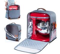 BAGSPRITE Housse pour mixeur sur pied, avec base coulissante, compatible avec les mixeurs KitchenAid, sac de rangement pour mixeur 6/7/8 litres, avec poches pour accessoires et ustensiles de cuisine