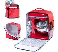 BAGSPRITE Housse pour mixeur sur pied, avec base coulissante, compatible avec les mixeurs KitchenAid, sac de rangement pour mixeur 4,5/5 litres, avec poches pour accessoires et ustensiles de cuisine