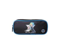 Bagtrotter Beyblade X - Trousse Scolaire Rectangulaire - Noir/Bleu - Garçon - 2 Compartiments