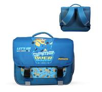 Bagtrotter - Cartable 38 cm - Les Minions Bleu - Primaire - Bretelles et Dos rembourrés - Bandes Réfléchissantes - Grand Rangement - Licence Officielle Les Minions