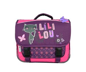 Bagtrotter Cartable 38 cm Lili Lou Chat Prune