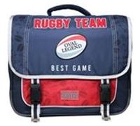 BAGTROTTER Cartable 38 cm Phileas Rugby Bleu - Le Plus Confortable des Cartables - Ergonomie/Confort/Sécurité - Système Smart Comfort Bleu G
