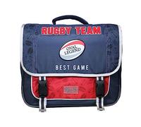 Bagtrotter Cartable 38 cm Phileas Rugby Bleu - Le Plus Confortable des Cartables - Ergonomie/Confort/Sécurité - Système Smart Comfort