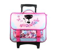 Bagtrotter Cartable à roulettes 38 cm Lili Lou Chat Rose