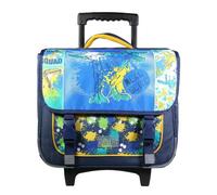 Cartable scolaire à roulettes phileas dinosaure bleu TU