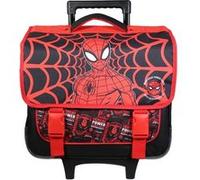 Bagtrotter - Cartable 38 cm à roulettes - Spider Man Noir - Primaire - Bretelles et Dos rembourrés - Bandes Réfléchissantes - Grand Rangement - Licence Officielle Spider Man