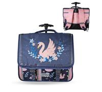 Bagtrotter Cartable à roulettes 41 cm Phileas Cygne Bleu et Rose
