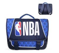 Bagtrotter Cartable 38 cm NBA Marine Primaire, Dos/bretelles rembourrés, Poche gourde, Licence NBA