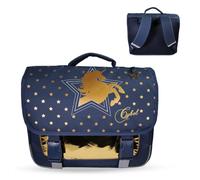 Bagtrotter - Cybel - Cartable 38cm - Marine - 2 Compartiments - 1 Poche Sous Rabat - 1 Poche Bouteille - Bretelles Matelassés - Fond Renforcé - Dos Matelassé - 38x13x34cm - Matière Polyester -