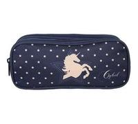 Bagtrotter Trousse scolaire rectangulaire Cybel 2 compartiments zippés 23x7x10 cm Polyester Marine