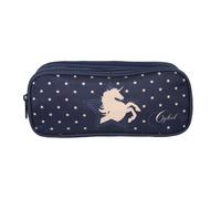 Bagtrotter Trousse scolaire rectangulaire Cybel 2 compartiments zippés 23x7x10 cm Polyester Marine