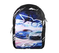 Bagtrotter - Fast and Furious - Sac à Dos Scolaire - Noir - 2 Compartiments Zippés - 1 Poche Zippée - 32x16x46cm - Bretelles Matelassées - Dos Matelassé - Matière Polyester - Sac à Dos